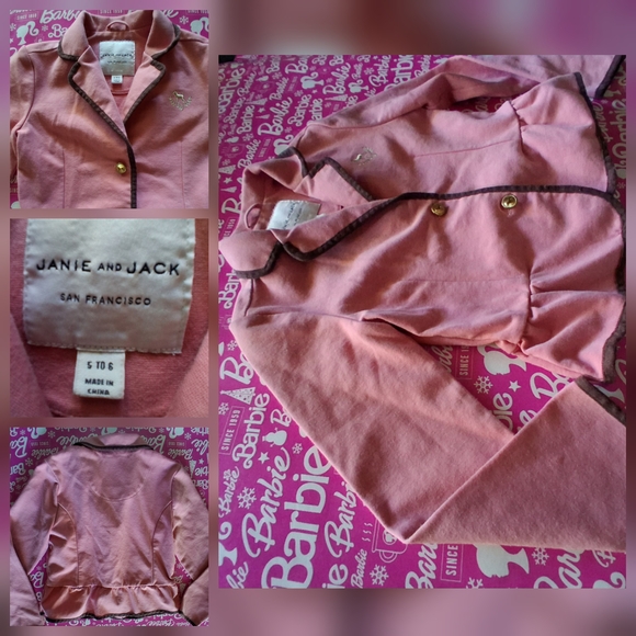 Janie and Jack Other - Janie and Jack Little Girls 5/6 Stretch COTTON BLAZER Pink EUC & FREE GIFT
